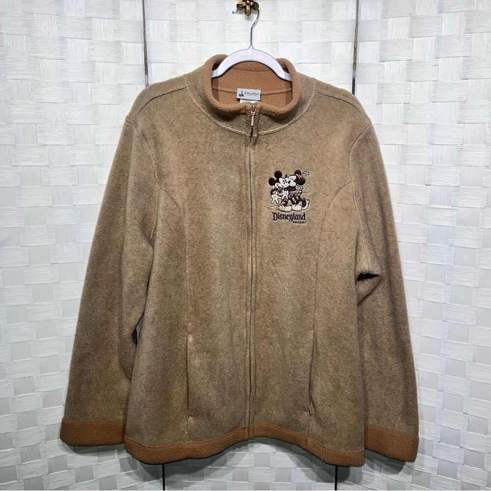 Disney Parks Disneyland Resort Women’s Fleece Beige‎ Full Zip Sweatshirt Size 2X